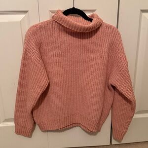Chunky pink turtleneck sweater (never worn)